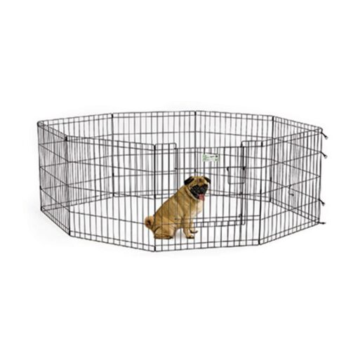 1 5 - Midwest Homes - 24" Black Exercise Pen With Full MAX Lock Door