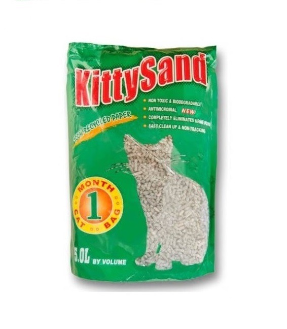 100 RECYCLED PAPER CAT LITTER KITTY SAND 5L - Kitty Sand – Recycled Paper Cat Litter 5L