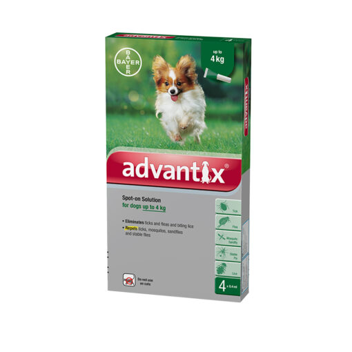 85134310 - Advantix - For Dogs below 4kilo (4pipettes)