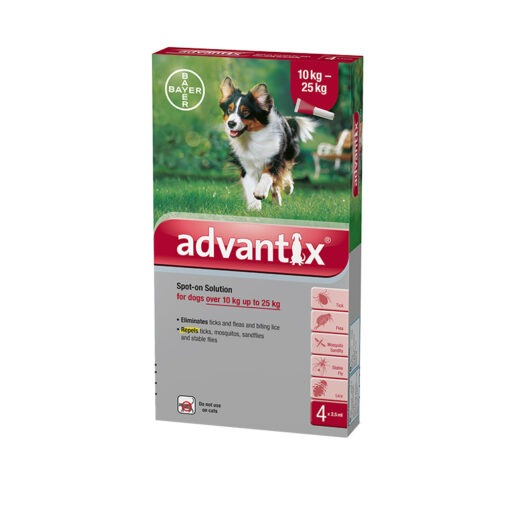 84848867 - Advantix Spot-on for dogs between 10-25kg (4 pipettes)