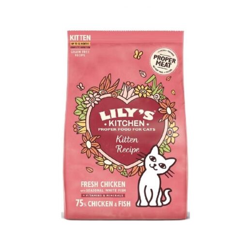 LK Chicken white fish for kittens1 p - Lily's Kitchen Chicken Casserole Dry Food for Cats