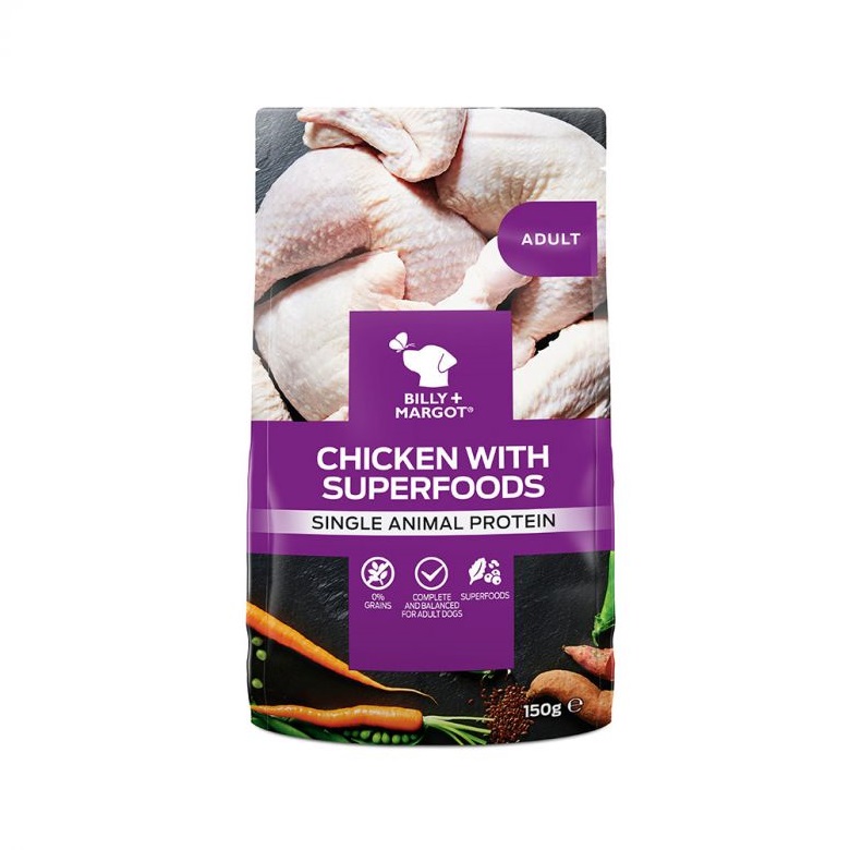 300875 front - Billy & Margot Adult Chicken with Superfoods Pouch