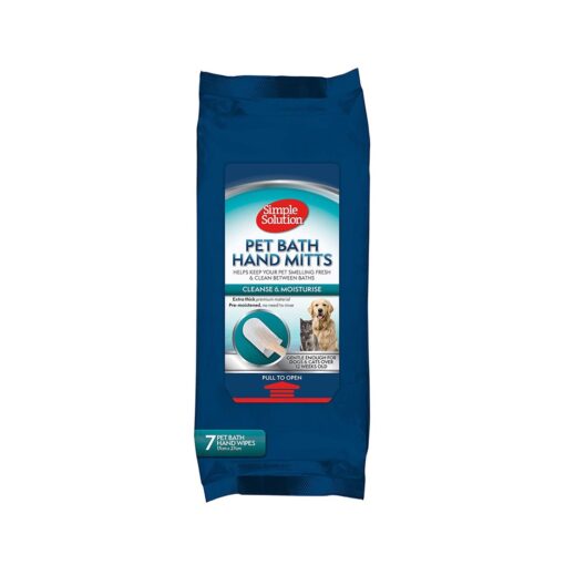 Simple Solution Pet Bath Hand Mitts 1 1 - Simple Solution Pet Bath Hand Mitts 7 handwipes