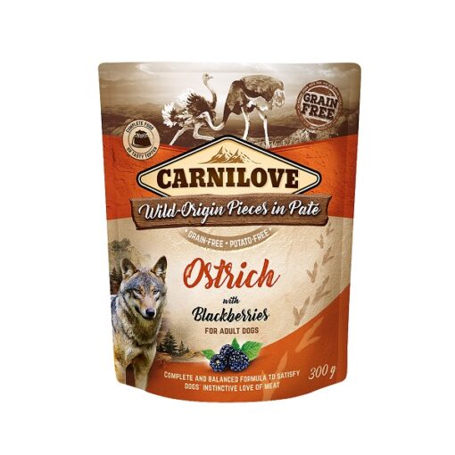 carnilove ostrich with blackberries for adult dogs wet food pouches 300g1 - Carnilove Ostrich With Blackberries For Adult Dogs