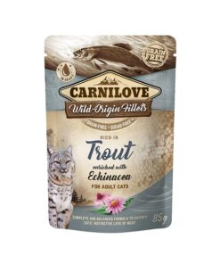 carnilove trout enriched with echinacea for adult cats wet food pouches 85g1 - Home