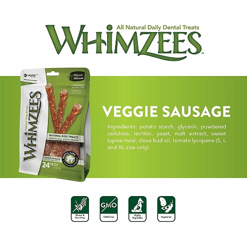 veggie sausage 1 - Whimzees Veggie Sausage Large 6+1 pcs