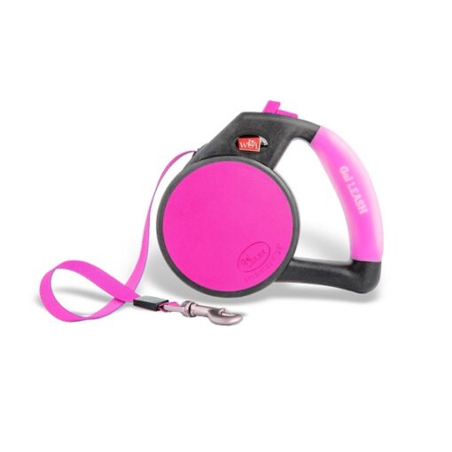 019962072543 image1 - Wigzi Retractable Tape Gel Handle Leash Pink