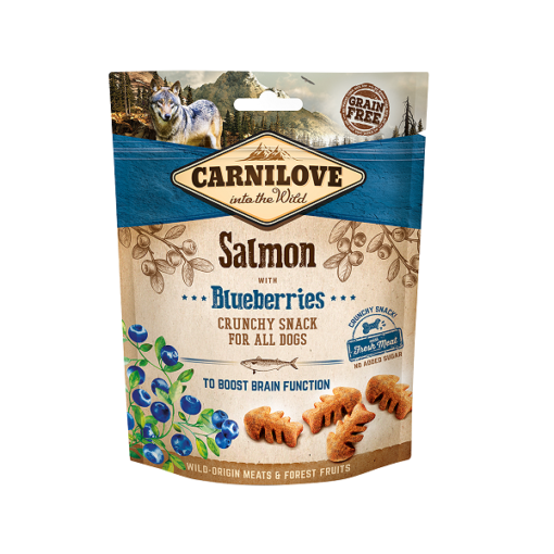 carnilove salmon with blueberries crunchy snack for dogs 200g1 - Carnilove Wild Boar With Rosehips Crunchy Snack For Dogs 200g