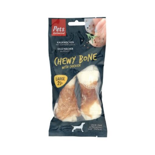 196766 - Pets Unlimited Chewy Bone with Chicken Large 2pcs