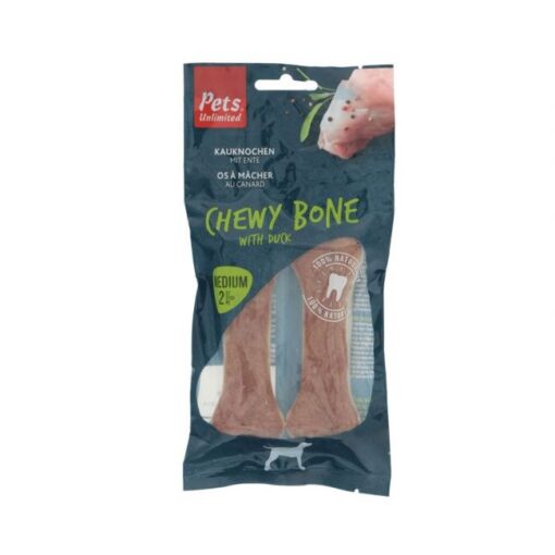 196792 - Pets Unlimited Chewy Bone with Duck Medium 2pcs
