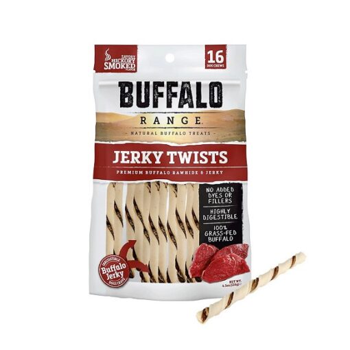 Jerky Twist old - Buffalo Range Natural, Grain Free Jerky Twist Rawhide Chews for Dogs