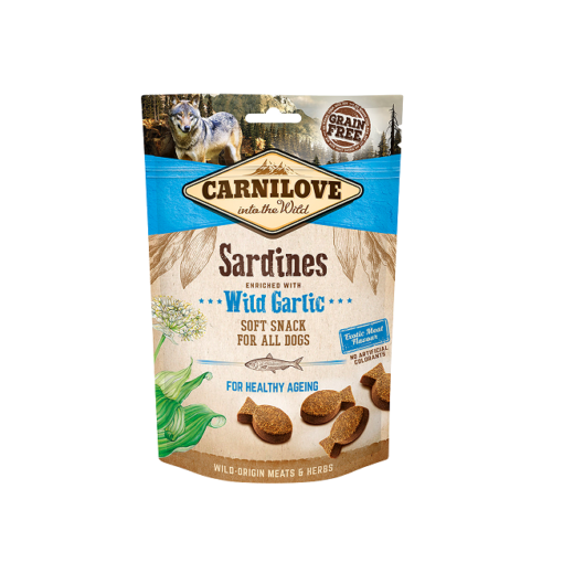 carnilove sardines enriched with wild garlic soft snack for dogs 200g1 - Carnilove Sardines Enriched With Wild Garlic Soft Snack For Dogs