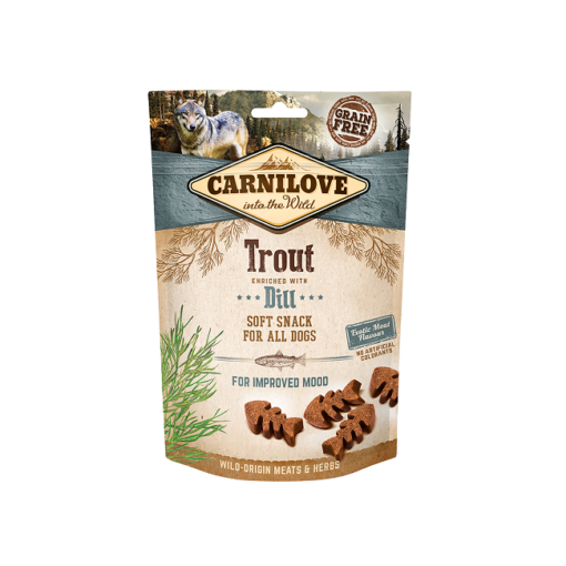 carnilove trout enriched with dill soft snack for dogs 200g1 - Carnilove Trout Enriched With Dill Soft Snack For Dogs
