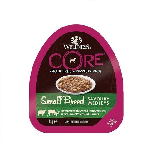 076344114567 2 - Wellness CORE Small Breed Savoury Medleys Flavoured with Lamb, Venison, White Sweet Potatoes & Carrots