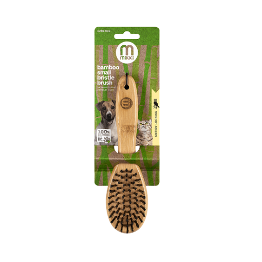 6280010 mikki bamboo bristle brush s product in pack - Mikki Bamboo Anti-Tangle Comb Medium