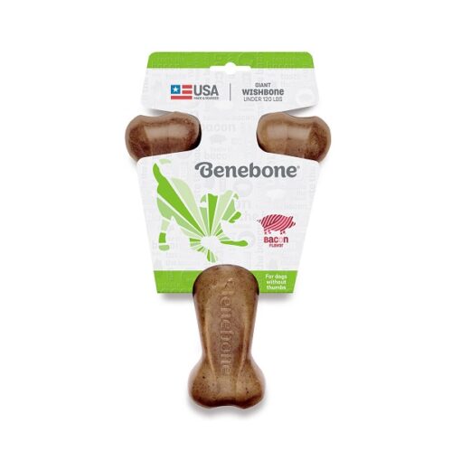 Benebone Wishbone Bacon 1 - Benebone Puppy Wishbone Dog Chew Toy Bacon