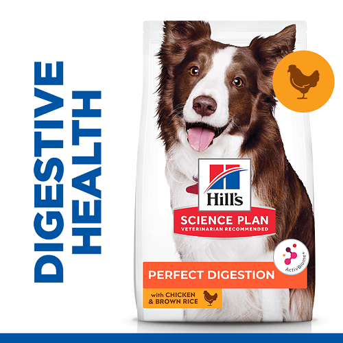 SP Perfect Digestion Thumbs dog v22 Bag Front PLP Medium 1 - Hill’s Science Plan Perfect Digestion Small & Mini Adult 1+ Dog Food With Chicken & Brown Rice