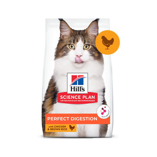 SP Perfect Digestion main - Hill’s Science Plan Perfect Digestion Adult 1+ Cat Food With Chicken & Brown Rice