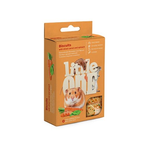 Little One. Biscuits with dried carrot and spinach for small animals - Little One Biscuits With Dried Carrot And Spinach For Small Animals 5x7G
