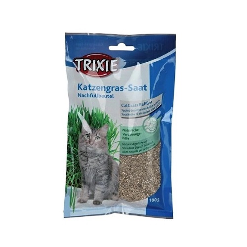 Trixie Cat Grass Refill Bag for Cats 100G - Trixie Cat Grass Refill Bag for Cats 100g