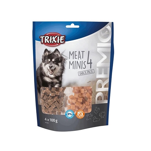 Trixie Premio 4 Meat Minis Dog Treats 100g - Trixie Premio 4 Meat Minis Dog Treats 4X100g
