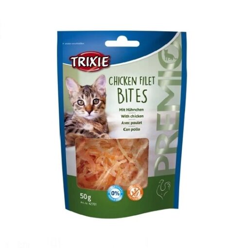 Trixie Premio Bites Chicken Fillets Cat Treats 50 1 - Trixie Premio Chicken Cubes Cat Treats 50g