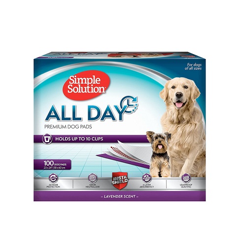 SS AllDay 100 1 - Simple Solution All Day Premium Dog Pads Lavender Scent Pack of 100