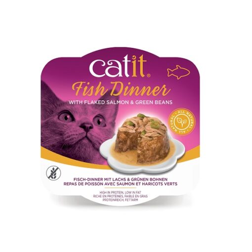 44712 ca2 fish dinner salmon green beans eu verpackung rgb - Catit Fish Dinner Salmon & Green Beans 80G