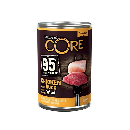 076344118596 - Wellness Core 95% Chicken with Duck Wet Dog Food 400G