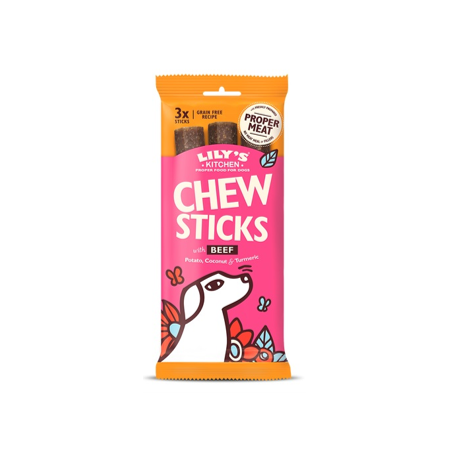 102158 1 - Lily's Kitchen Dog Chew Sticks w/ Beef Dog Treats (120g)