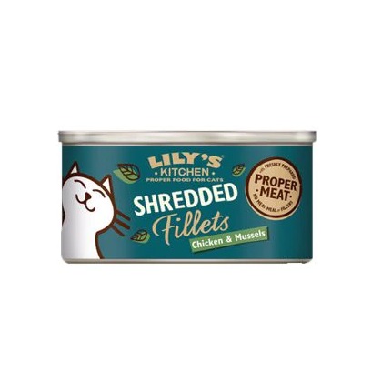 102305 1 - Lily's Kitchen Shredded Fillets Chicken & Mussels in Broth Wet Cat Food (70g)