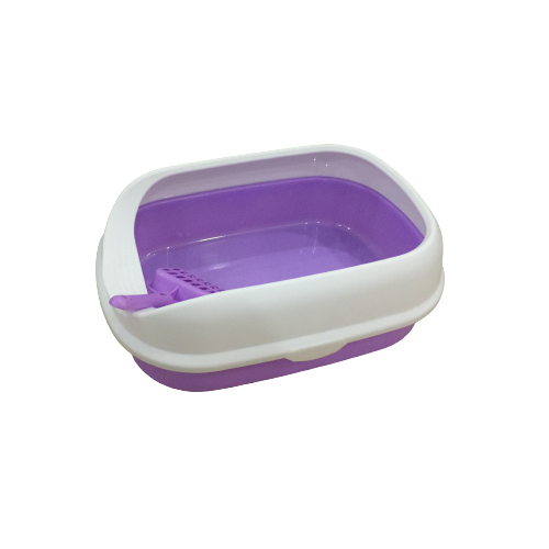 pado curved cat litter tray with purple - Pado Curved Cat Litter Tray With Scoop Purple