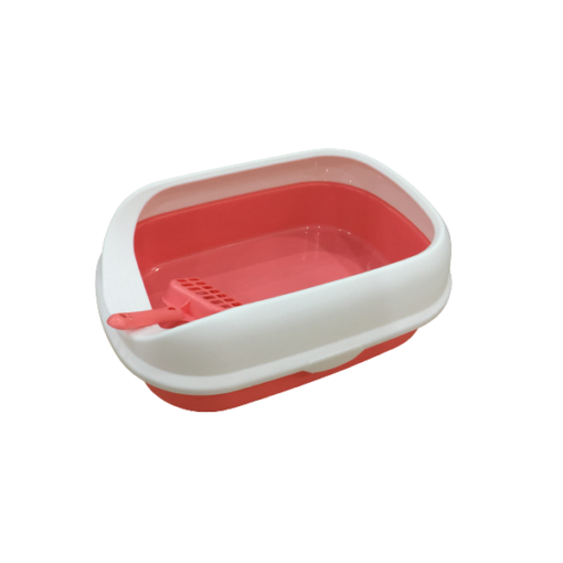 pado curved cat litter tray with red - Pado Curved Cat Litter Tray With Scoop Red