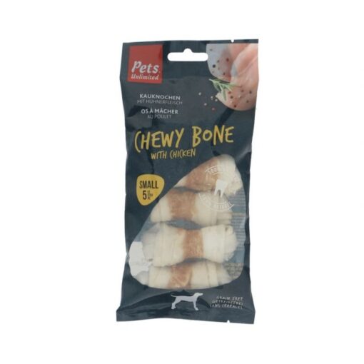 196765 - Pets Unlimited Chewy Bone w/ Chicken Small 5pcs