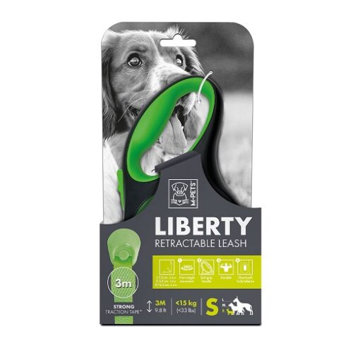 M Pets Liberty Dog Retractable Leash Green S 1 - M-Pets Liberty Dog Retractable Leash Green