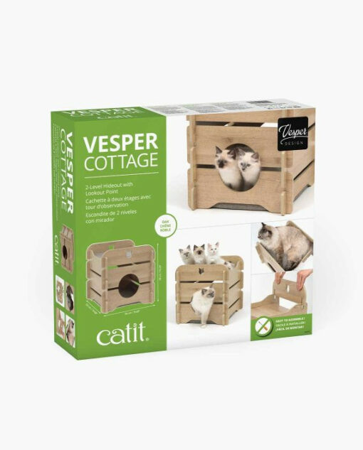 52112 vesper cottage packaging 570x708 1 - Premium Cat Furniture Cottage - White