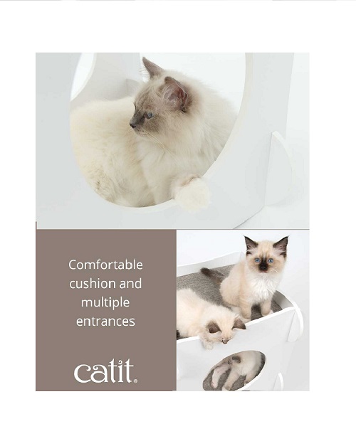52113 vesper condo comfortable cushions and multiple entrances - Premium Cat Furniture Cottage - Oak