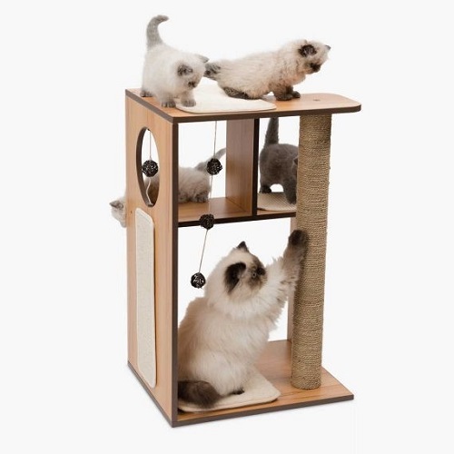 - Premium Cat Furniture V-Play Center - White