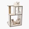 vesper box large white 2 - Premium Cat Furniture V-High Base - Wallnut