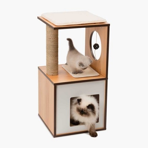 - Premium Cat Furniture V-Play Center - White