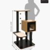 vesper high base black 2 - Premium Cat Furniture V-High Base - Wallnut