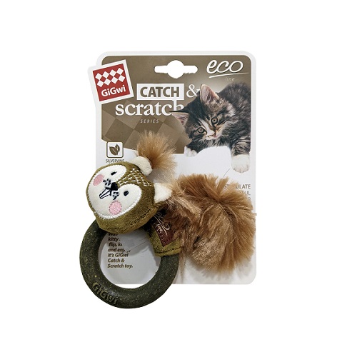 GiGwi 7520 - Lion Catch & Scratch Eco line with Silvervine Leaves and Stick