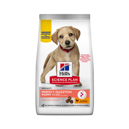 607243 SP Pup Large Breed PftDig Front EU - Hill’s Science Plan PERFECT DIGESTION Large Puppy Dry Food 2.5kg