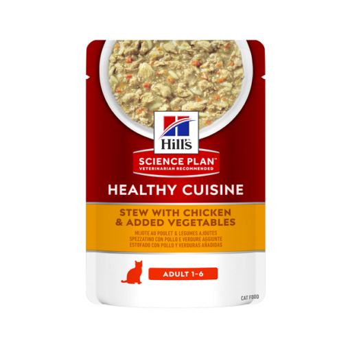 805219 normalized 94aa0de3f44624255764411abebf08dd - Hill’s Science Plan Health Cuisine Adult Cat Stew With Chicken & Added Vegetables Pouch 80g