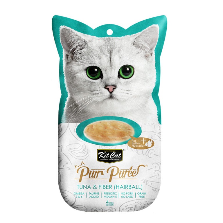 3108 - Kit Cat - Purr Puree Tuna & Fiber "Hairball" (4x15g)