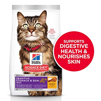 604072 Adult StomachandSkin - Hill's Science Plan Sensitive Stomach & Skin Adult Cat Food With Chicken
