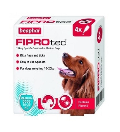 Beaphar Fiprotec Spot On for Medium Dogs 4 vials - Beaphar - Fiprotec Spot-On for Large Dogs (4 vials)