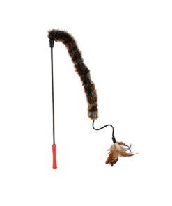 Feather Teaser with Natural Plush Tail and TPR Handle