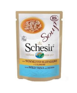 Schesir Cat Pouch Soup- Wild Tuna And Squids