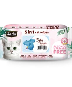 Kit Cat 5 in 1 Cat Wipes Baby Powder Scented